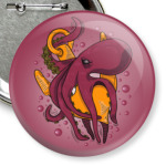 Морское чудовище осьминог обвивший якорь под водой