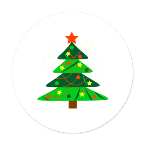 Виниловые наклейки с принтом Новогодняя ёлка