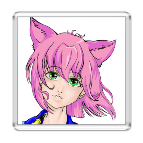 Магнит с принтом Неко