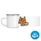 Кружка металлическая белая (круговая запечатка)