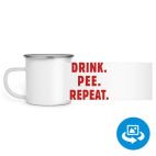 Кружка металлическая белая (круговая запечатка)