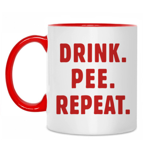 Кружка с принтом Drink. Pee. Repeat.