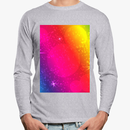 Лонгслив с принтом Фон ярко красочный