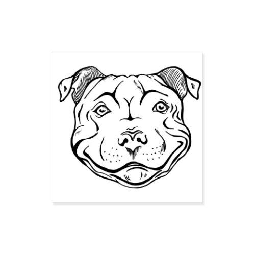 Виниловые наклейки довольный питбуль