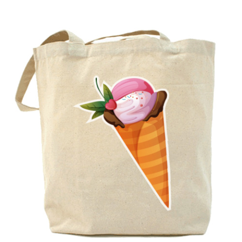 Сумка шоппер с принтом Мороженое в рожке