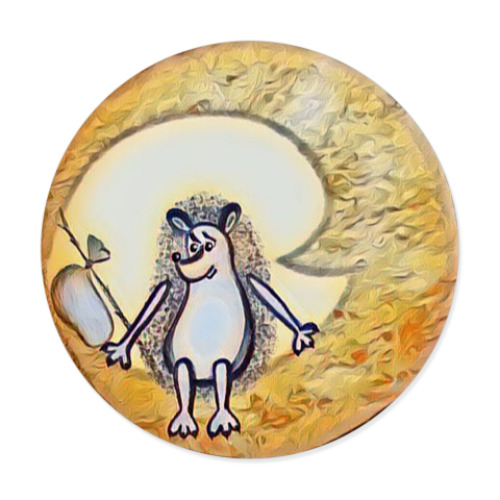 Виниловые наклейки с принтом Ежик на луне