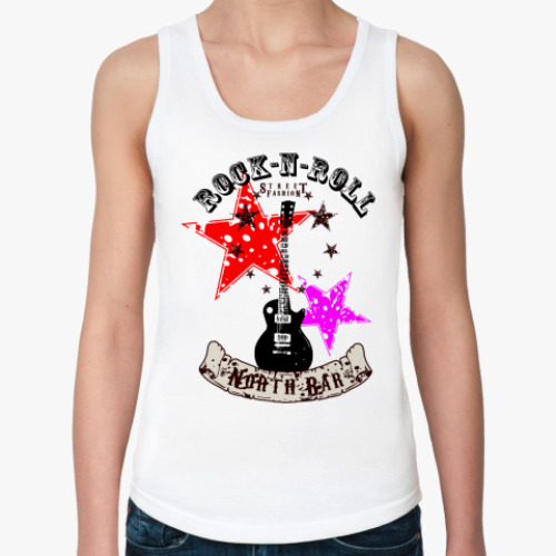 Женская майка с принтом Рок н ролл навсегда