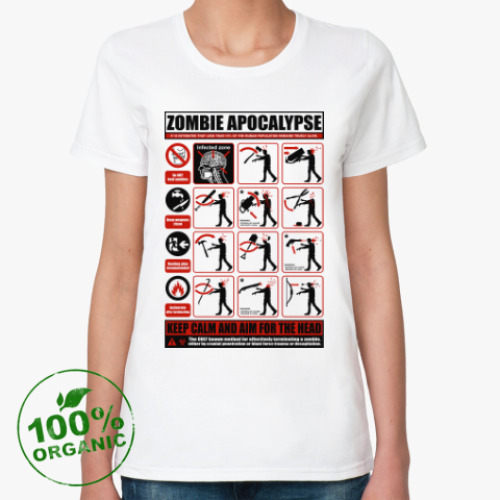 Женская футболка из органик-хлопка Зомби апокалипсис. Инструкция