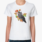 Классическая женская футболка Сова осенняя