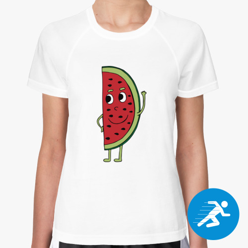 Женская спортивная футболка с принтом Арбуз