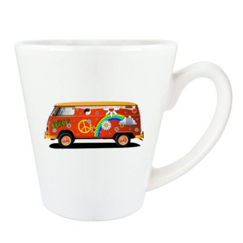 Чашка Латте с принтом Хиппи