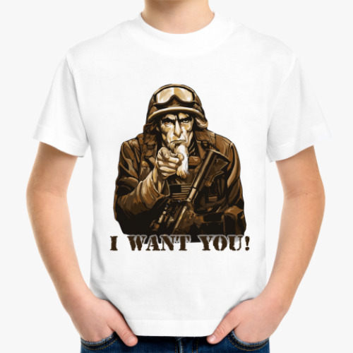 Детская футболка с принтом Дядя Сэм