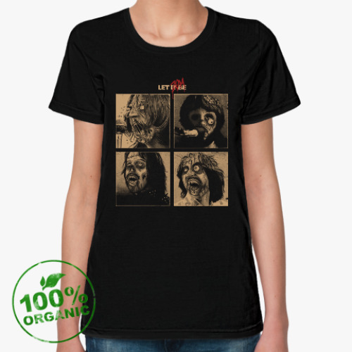 Женская футболка из органик-хлопка The Beatles Zombie фанарт