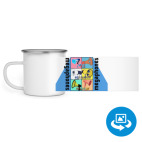 Кружка металлическая белая (круговая запечатка)