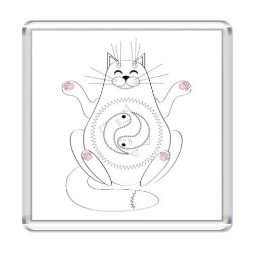 Магнит с принтом   медитация