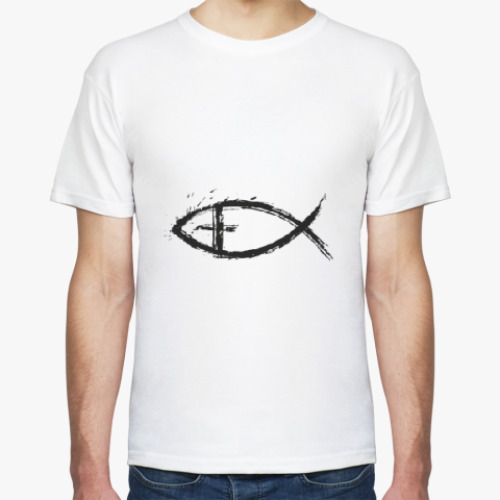 Футболка с принтом христианская рыбка