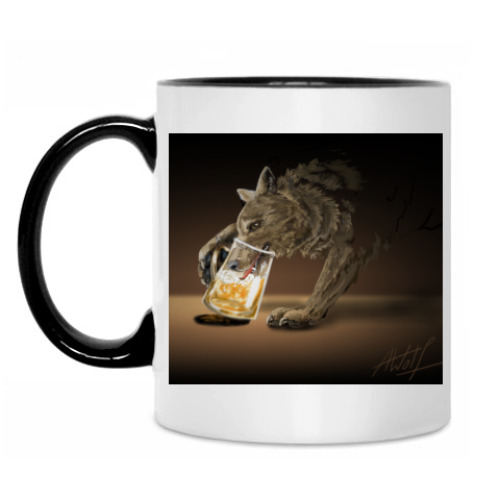 Кружка с принтом Волк