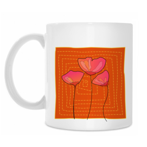 Кружка с принтом Маки