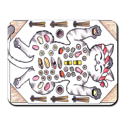 Коврик для мыши с принтом Sushi & Cat