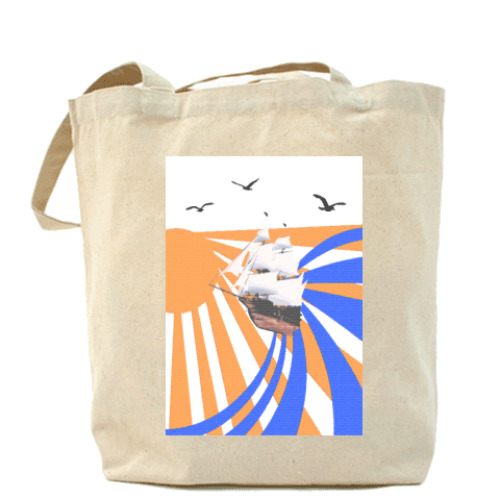 Сумка шоппер с принтом Кораблик