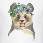 Панда в цветах