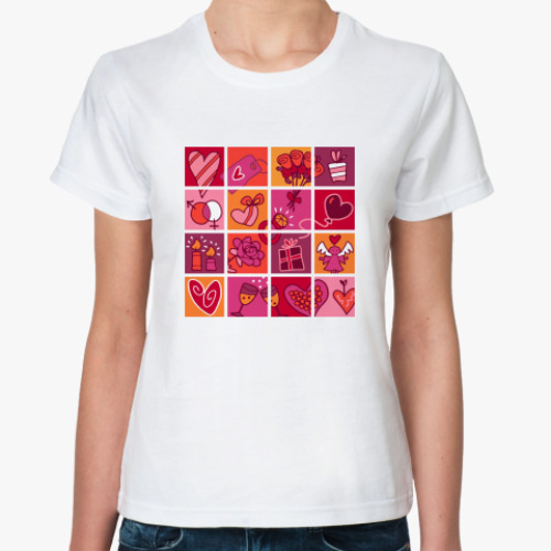 Классическая футболка с принтом Lovely