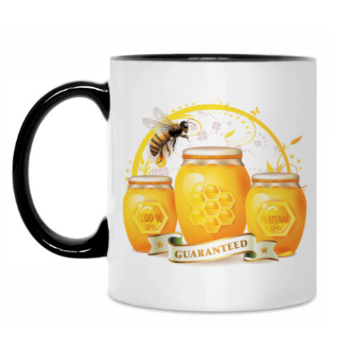 Кружка с принтом Пчелы, мед