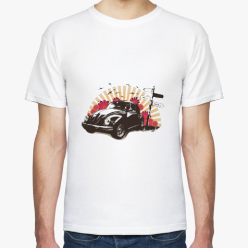 Футболка с принтом Ретро автомобиль