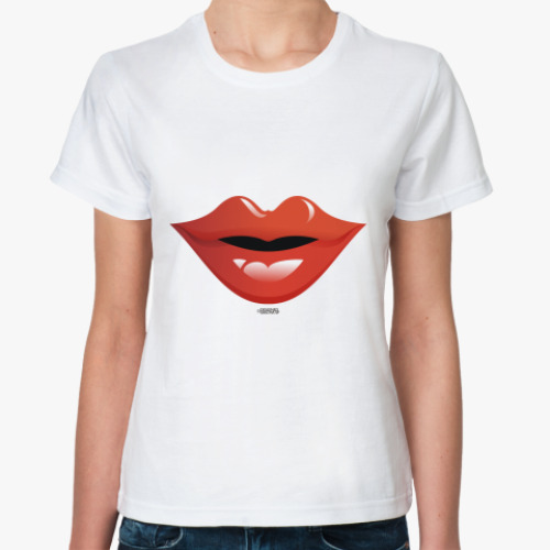 Классическая футболка с принтом Lips