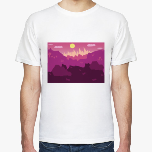 Футболка с принтом Горный пейзаж
