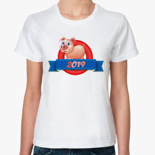 Классическая футболка Год свиньи (кабана) 2019