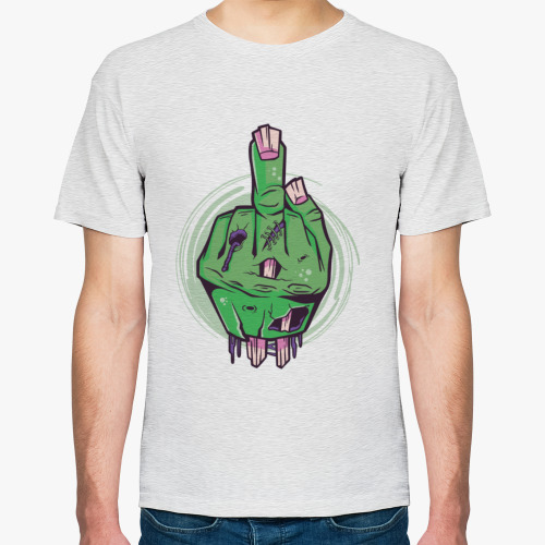 Футболка с принтом Средний палец мертвеца