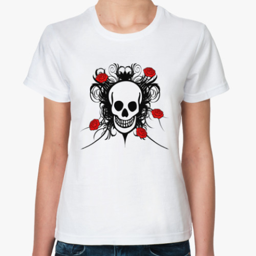 Классическая футболка с принтом череп