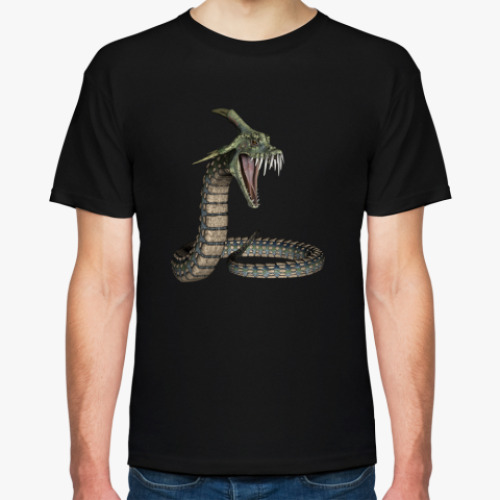 Футболка с принтом Страшная змея
