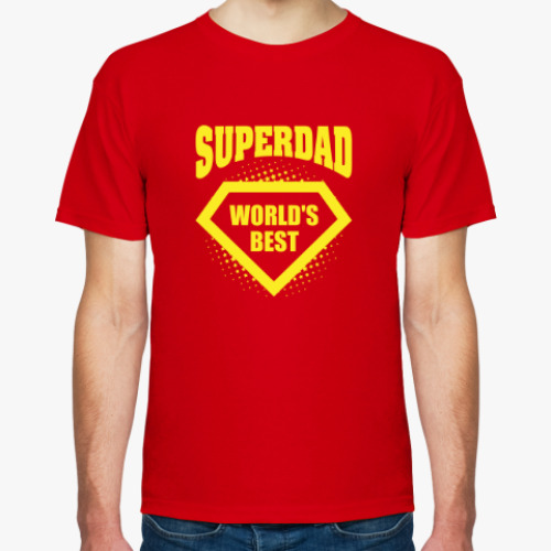 Футболка с принтом SUPERDAD world's best