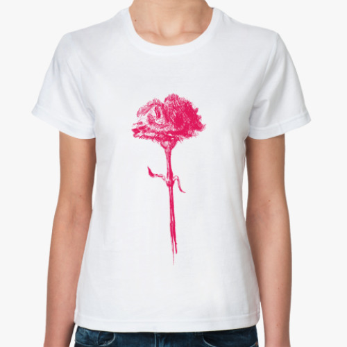 Классическая футболка с принтом Гвоздика