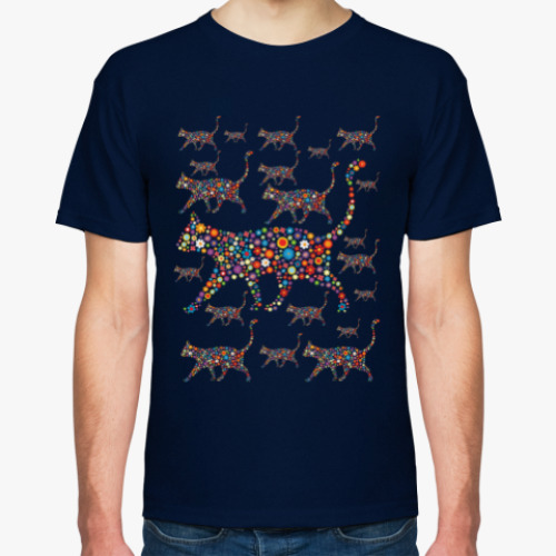 Футболка с принтом Цветочные коты