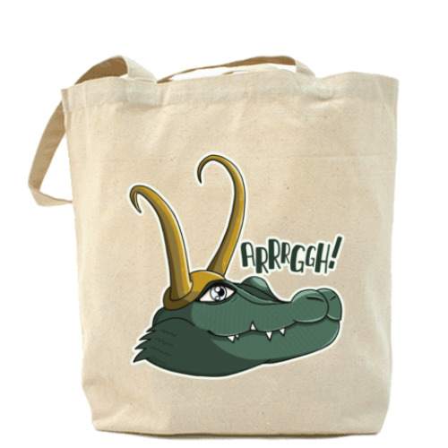 Сумка шоппер с принтом Крокодил Локи