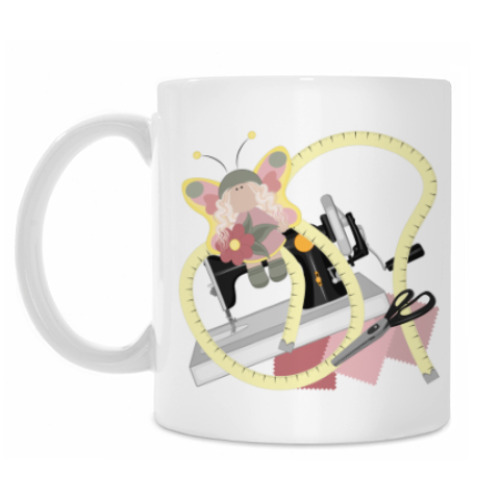 Кружка с принтом Хобби - швейная машинка