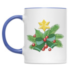 Двухцветная кружка Новогодний букет