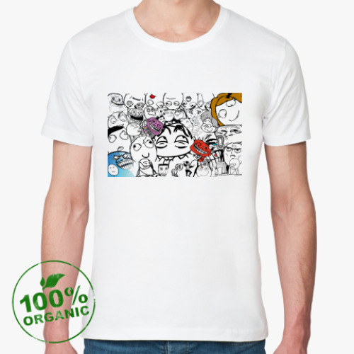 Футболка из органик-хлопка с принтом Trollfaces