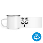 Кружка металлическая белая (круговая запечатка)