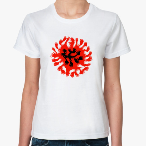 Классическая футболка с принтом  футболка Не лапай