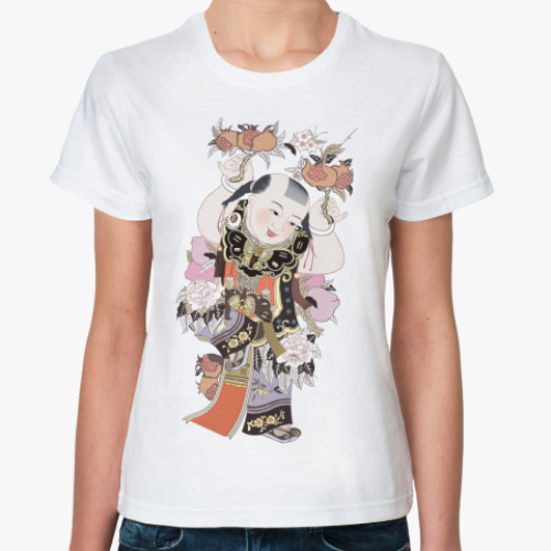 Классическая футболка с принтом  Восточный мотив