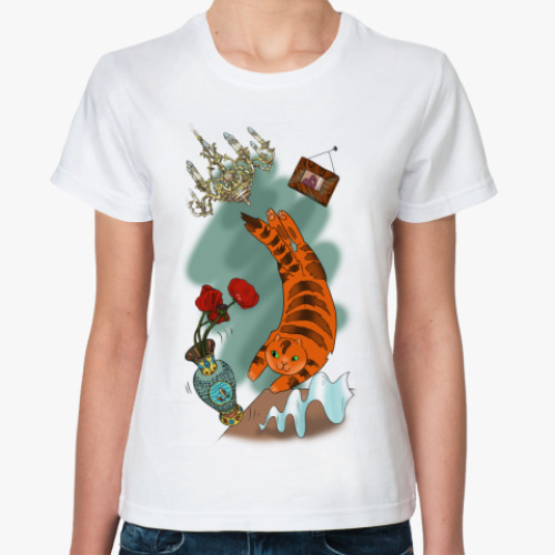 Классическая футболка Рыжий кот шалун