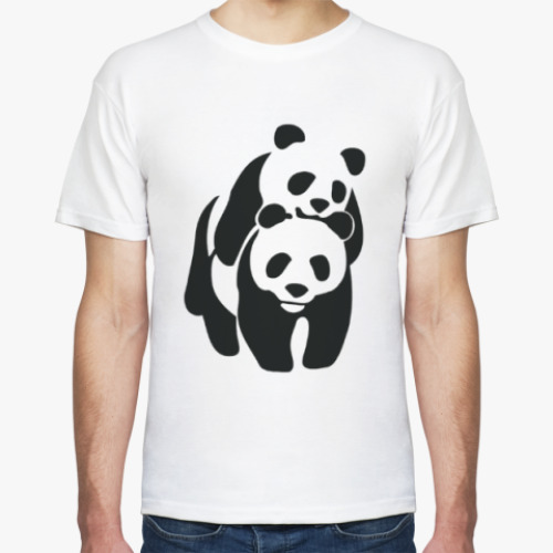 Футболка с принтом Две панды