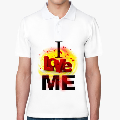 Рубашка поло с принтом I love me