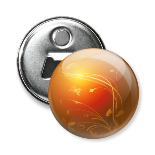 Магнит-открывашка с принтом новогодний шар