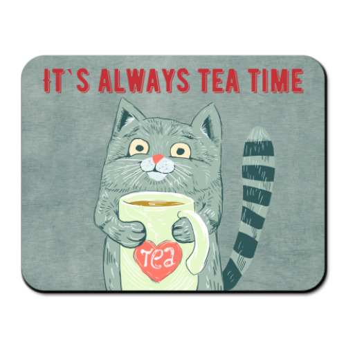 Коврик для мыши с принтом время чая