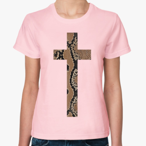 Женская футболка крест с текстурой 'Питон'